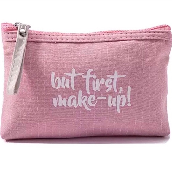 Makeup Bag w/White Pinstripes & Crucial Message! - Picture 3 of 9